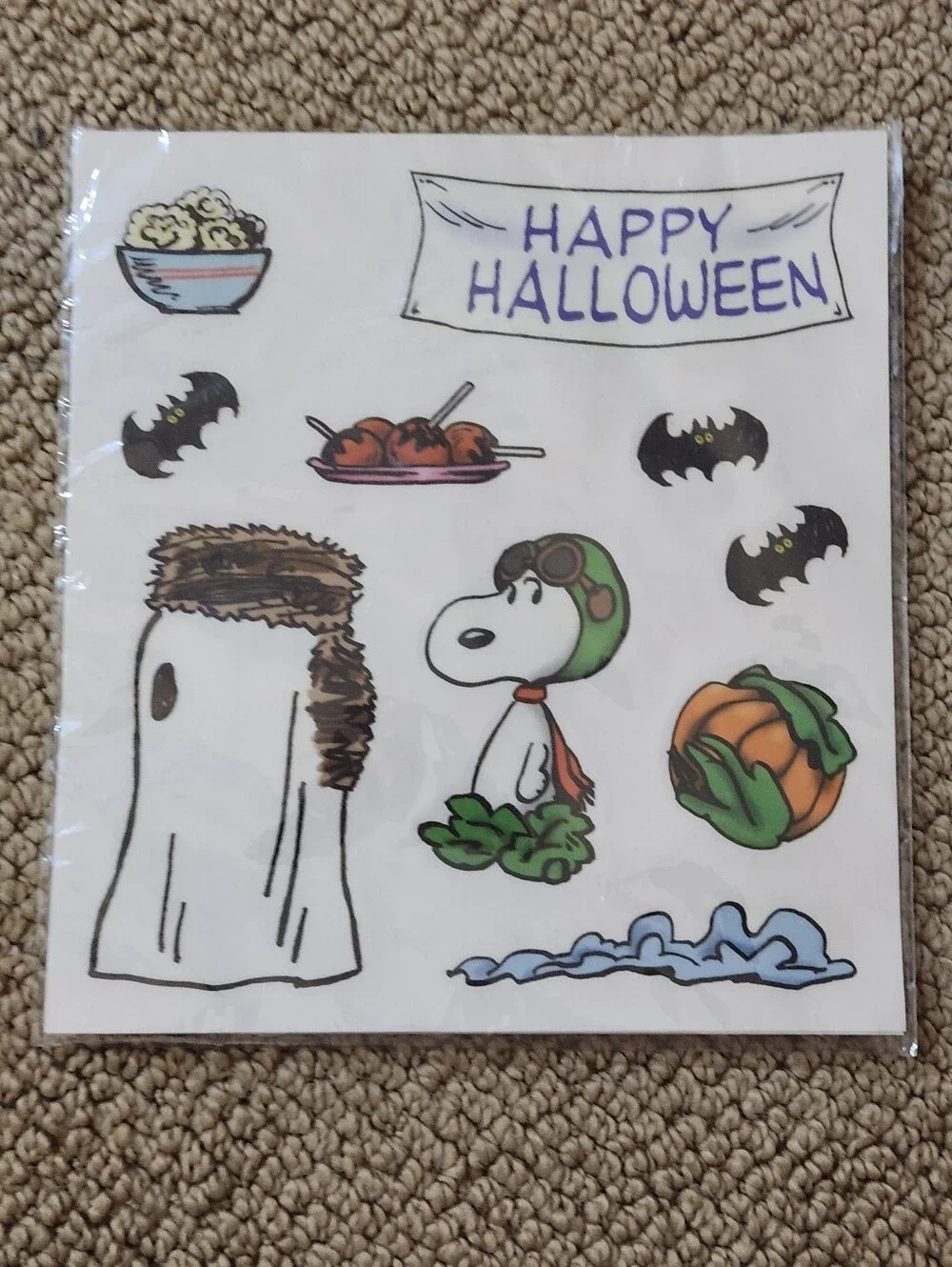 Peanuts Snoopy Halloween Window Clings- Multicolor